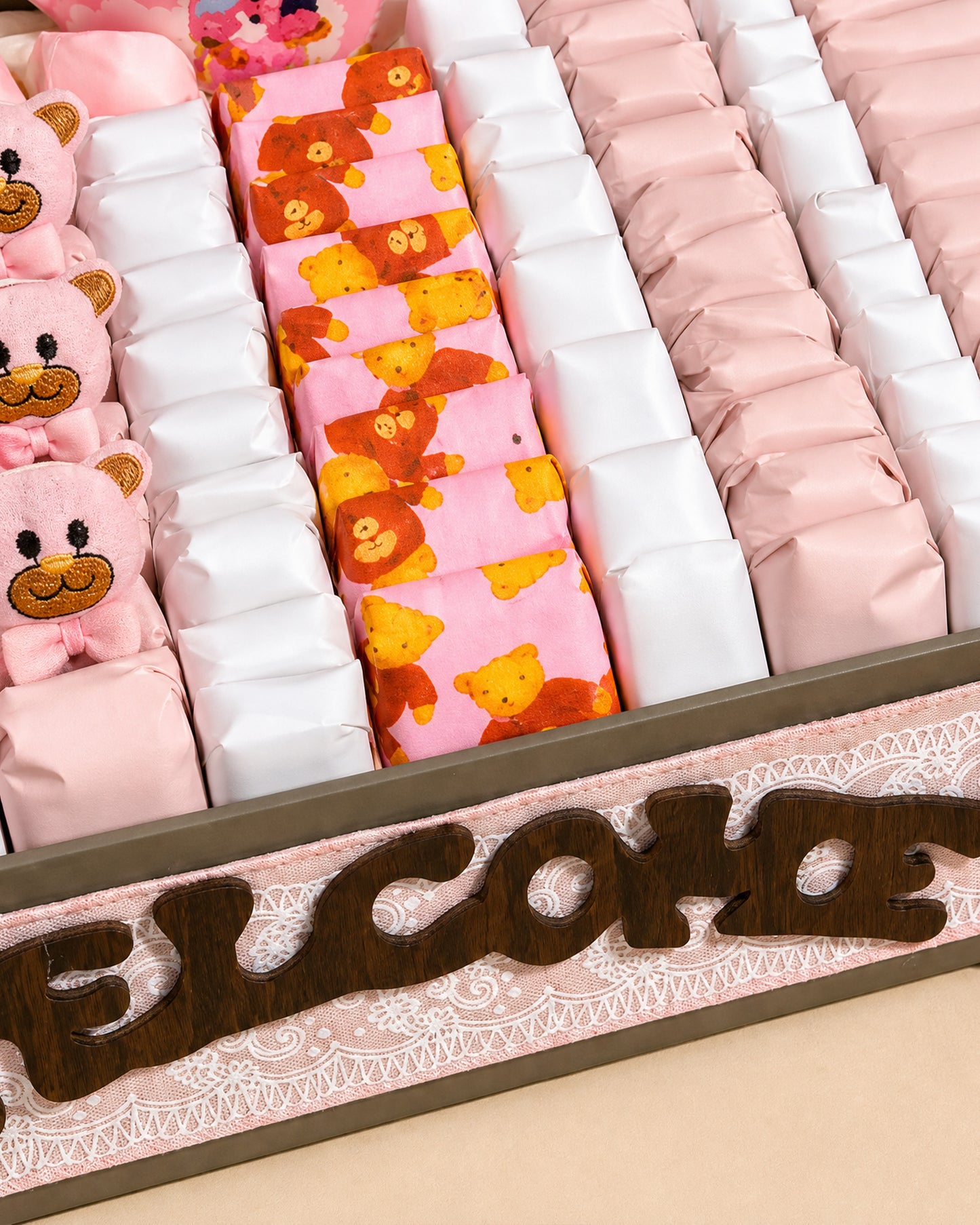 صينية المولودة الجديدة – Teddy Bear Welcome Baby Girl