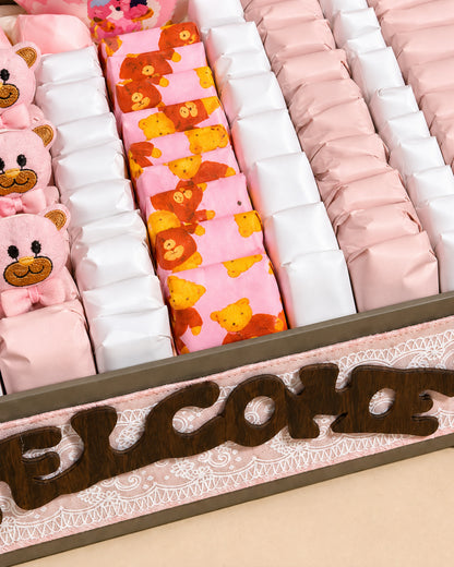صينية المولودة الجديدة – Teddy Bear Welcome Baby Girl