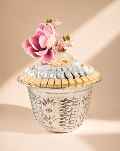 Medium Silver Aluminium Deep Bowl